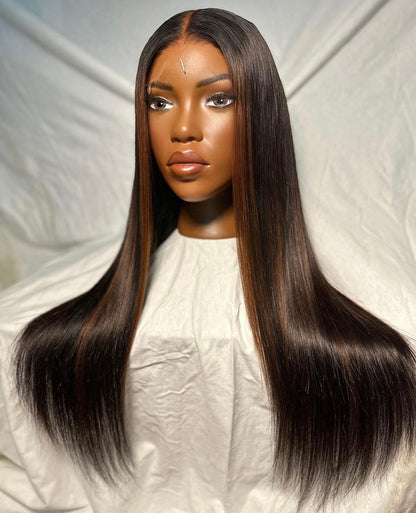 HD 6x6 closure Brown straight frontal unit