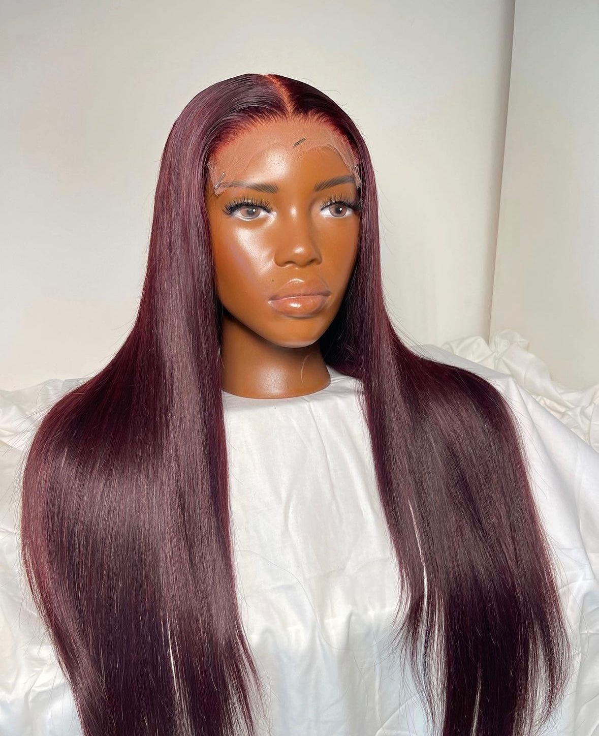 HD 6x6 closure burgundy straight frontal unit