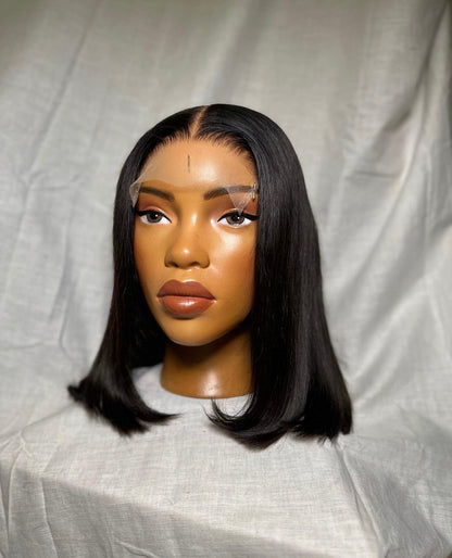 HD 5x5 closure black straight bob