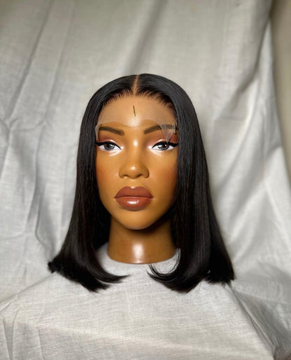 HD 5x5 closure black straight bob