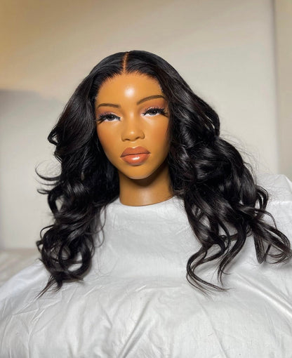 HD 5x5 closure black wavy frontal