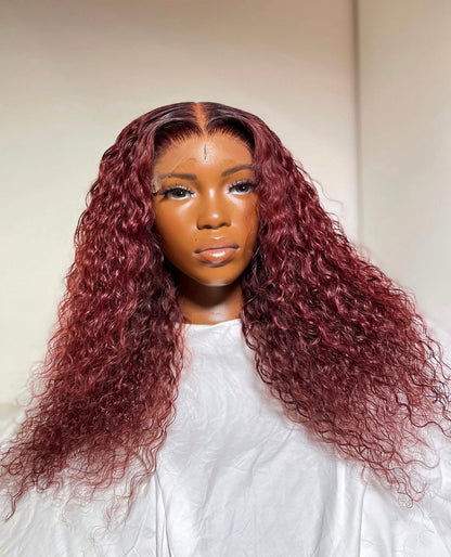 HD 6x6 closure Burgundy deep wave frontal unit