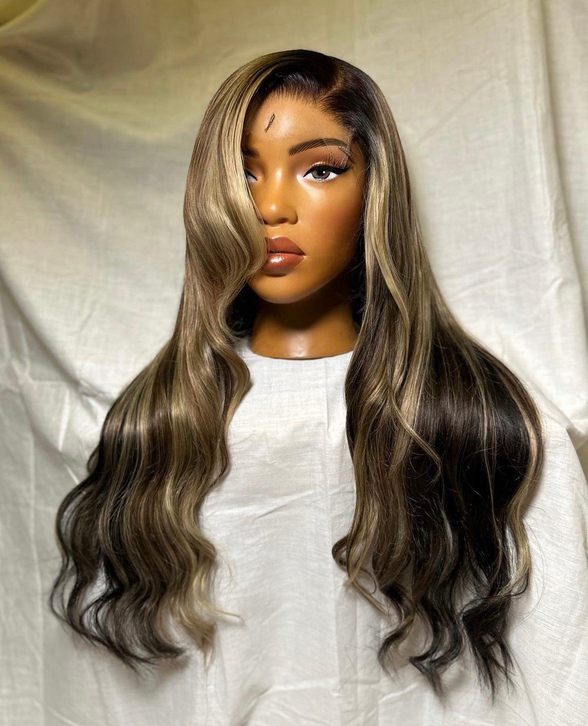 HD 6x6 closure highlight wavy frontal unit