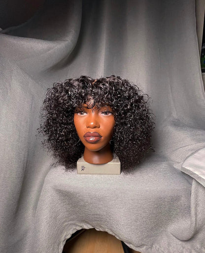 HD 4x4 natural black jerry curly frontal unit