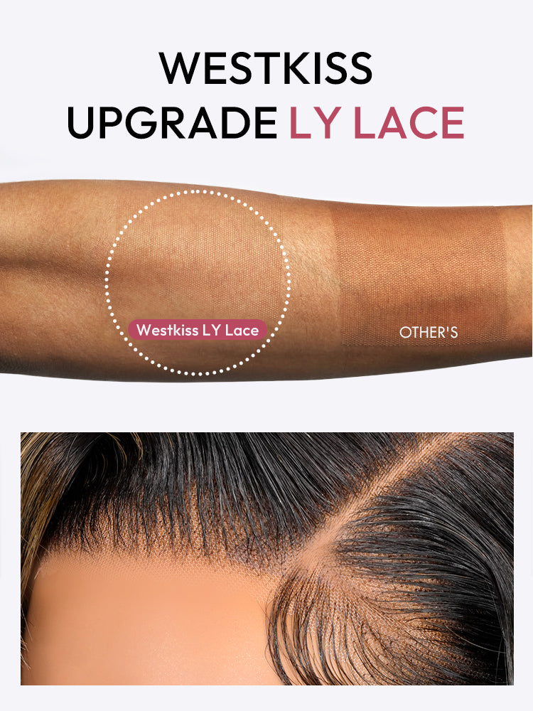 Black With Honey Blonde Highlight Layered Cut Body Wave 13x4 Lace Wigs