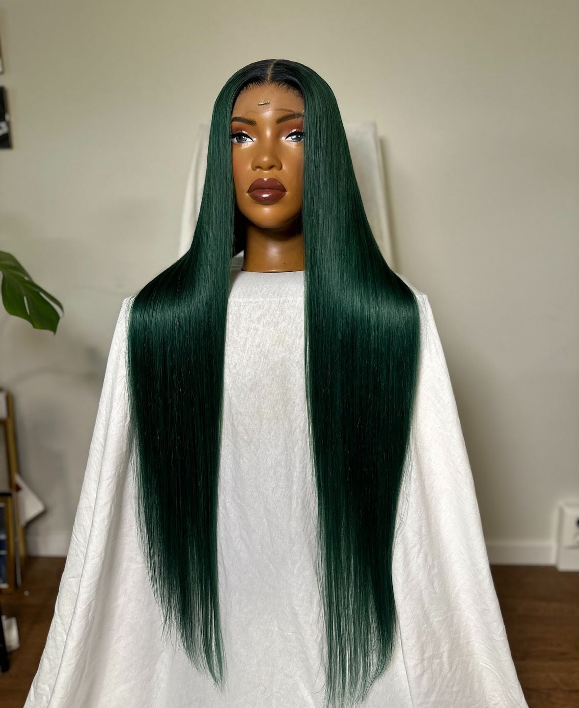 HD 4x4 closure dark green straight frontal unit