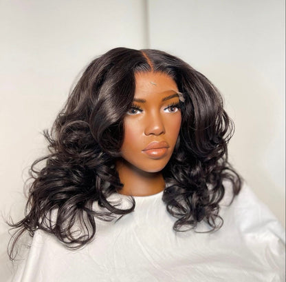 HD 5x5 closure layered wavy frontal