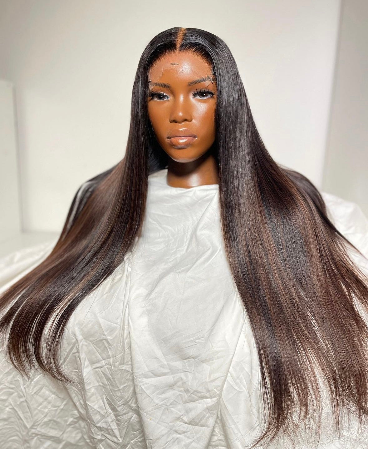 HD 5x5 closure chocolate highlight straight frontal unit