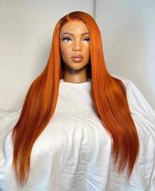 HD 7x7 closure cajun orange straight frontal