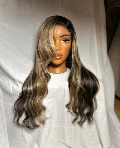 HD 6x6 closure highlight wavy frontal unit