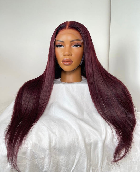 HD 6x6 closure burgundy straight frontal