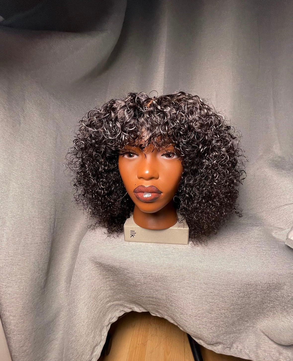 HD 4x4 natural black jerry curly frontal unit