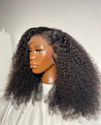 HD 13x4 black kinky curly frontal unit
