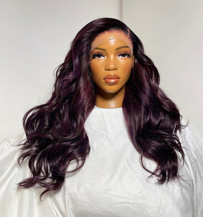 HD 7x7 closure soft layered deep purple frontal
