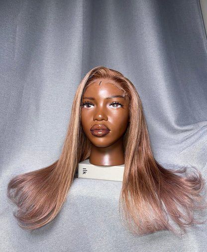 HD 6x6 closure honey blonde highlight straight frontal unit