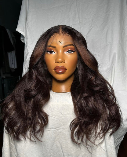 HD 13x4 Highlight layered Kinky wavy frontal unit