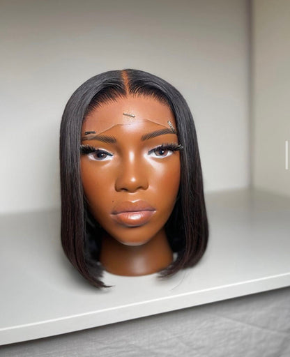HD 5x5 closure straight frontal bob