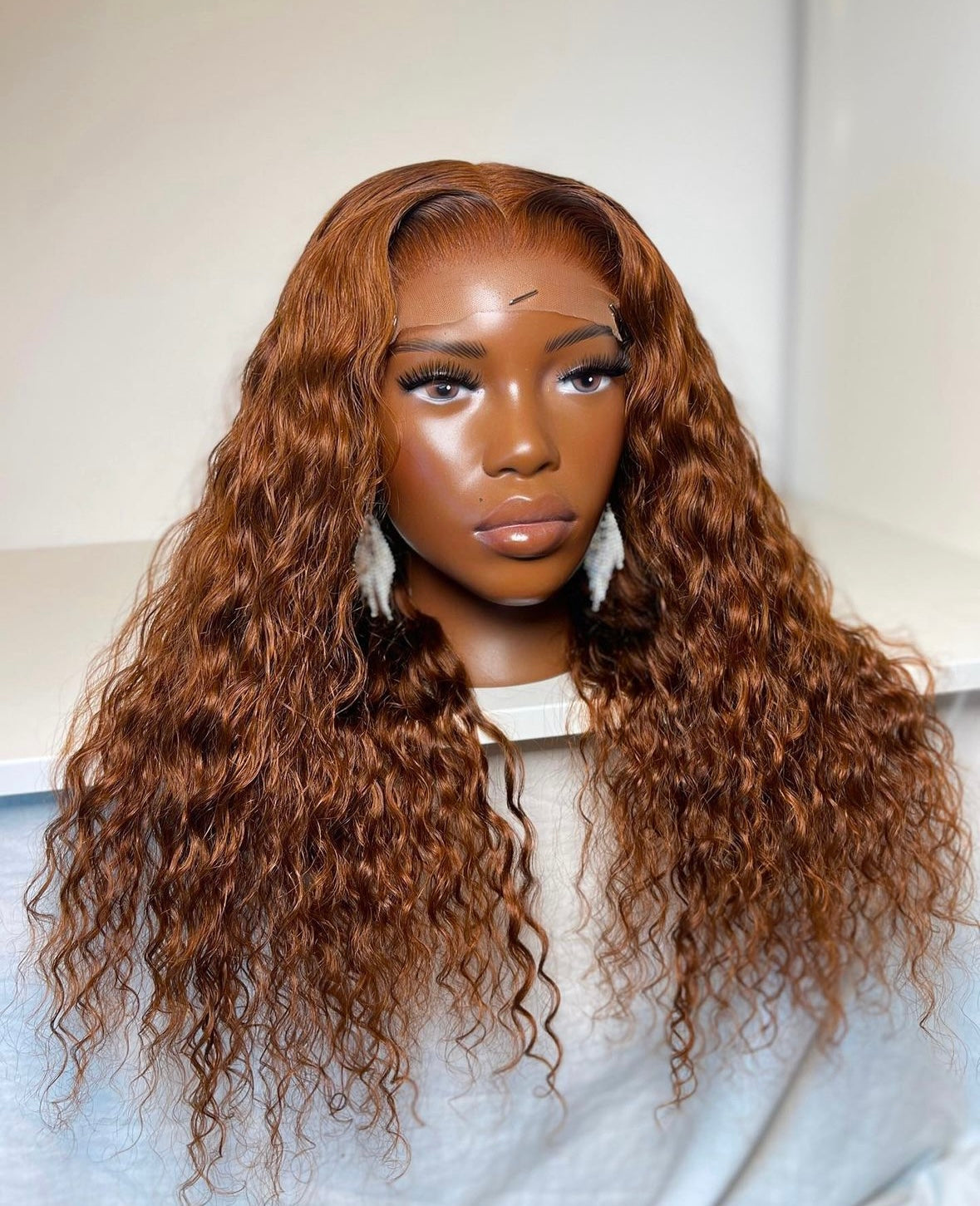 HD 5x5 closure ginger deep wave frontal unit