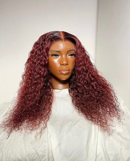 HD 6x6 closure Burgundy deep wave frontal unit