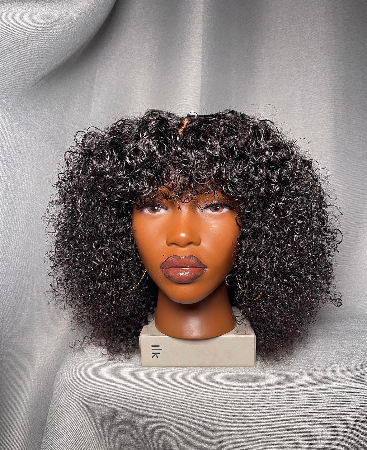 HD 4x4 natural black jerry curly frontal unit