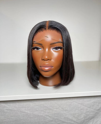HD 5x5 closure straight frontal bob