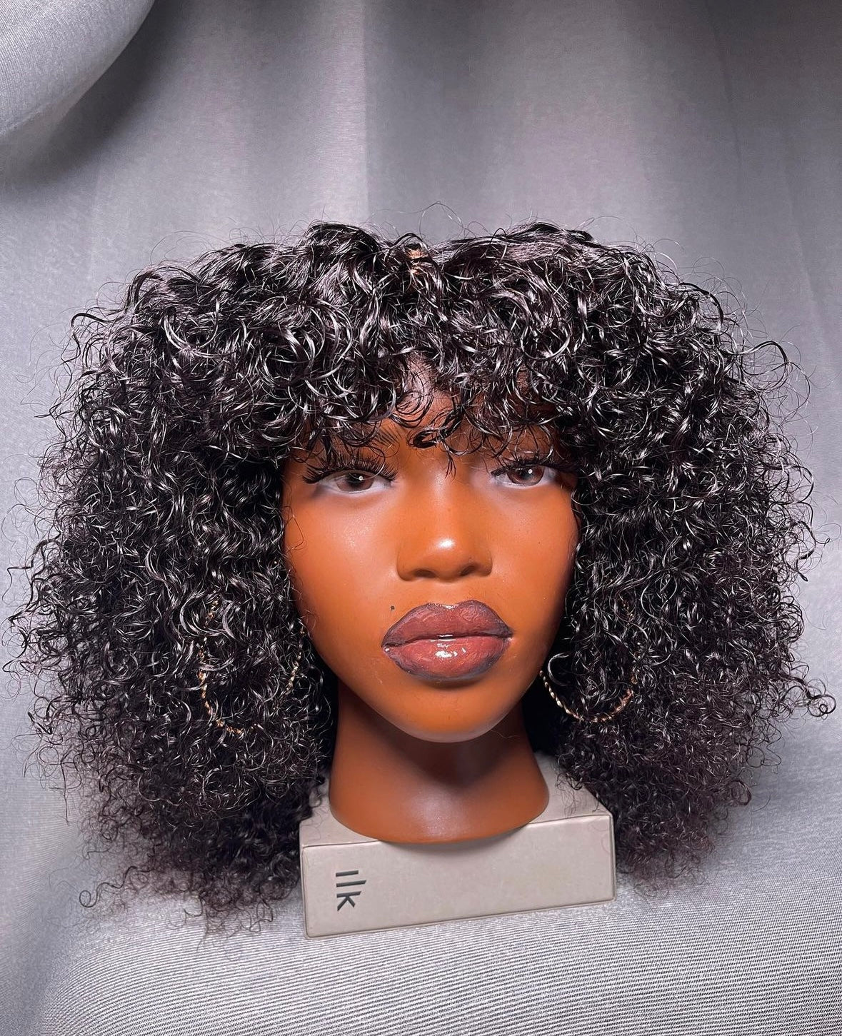HD 4x4 natural black jerry curly frontal unit