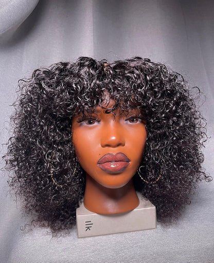 HD 4x4 natural black jerry curly frontal unit