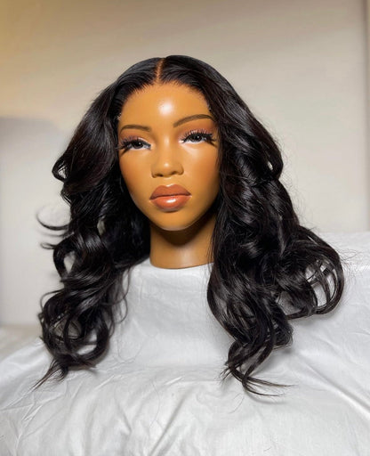 HD 5x5 closure black wavy frontal