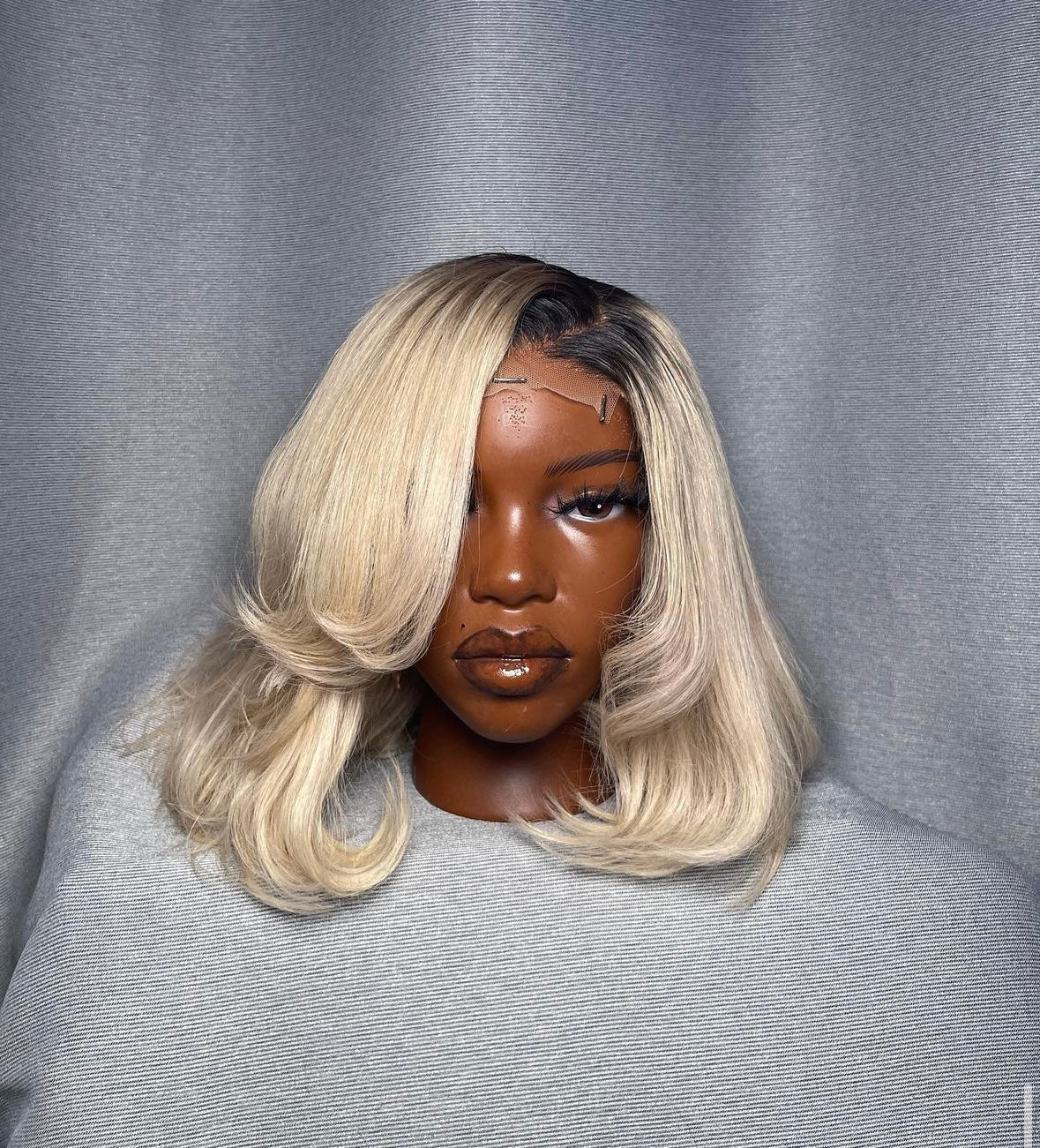 HD 5x5 closure dark root blonde straight frontal unit