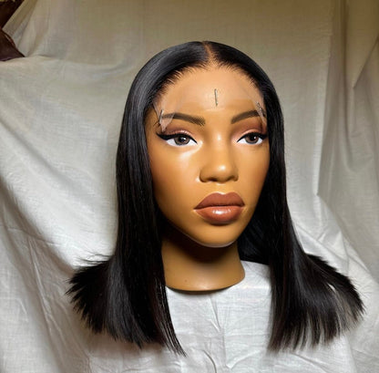 HD 5x5 closure black straight bob