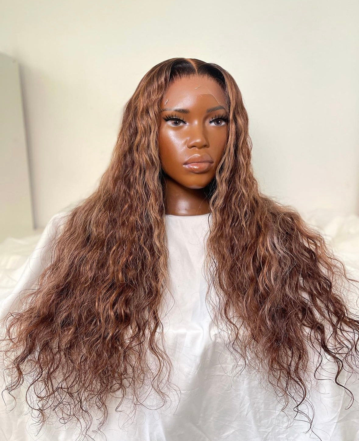 HD 5x5 closure golden brown loose wave frontal unit