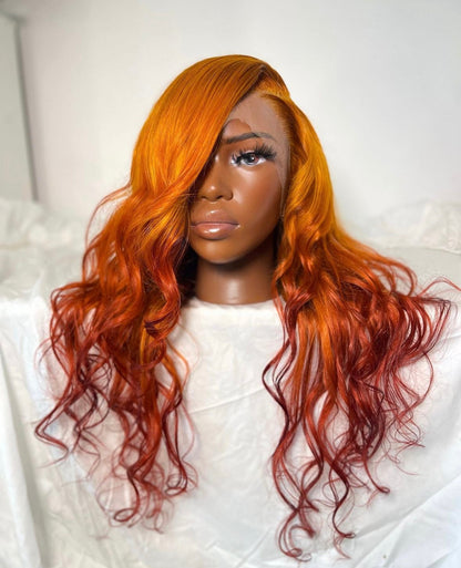 HD 13x6 fire highlight wavey frontal unit