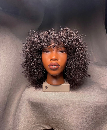 HD 4x4 natural black jerry curly frontal unit