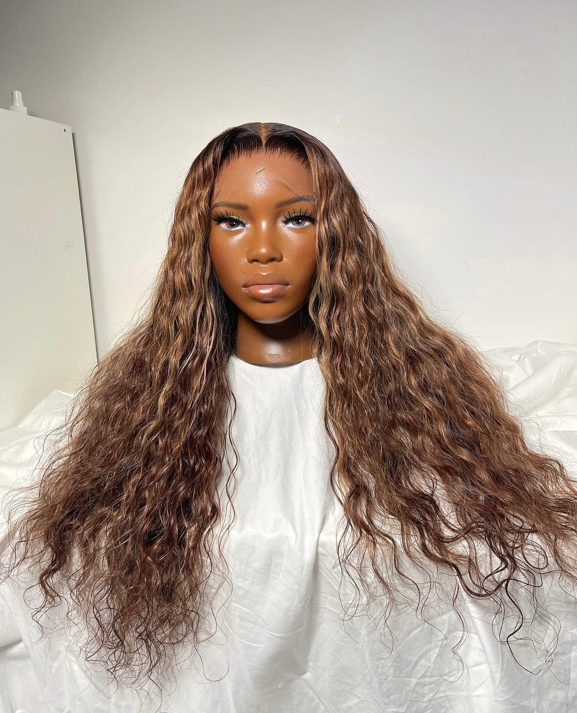 HD 5x5 closure golden brown loose wave frontal unit