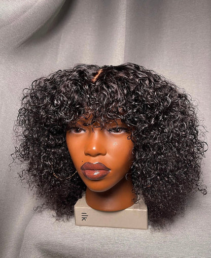 HD 4x4 natural black jerry curly frontal unit