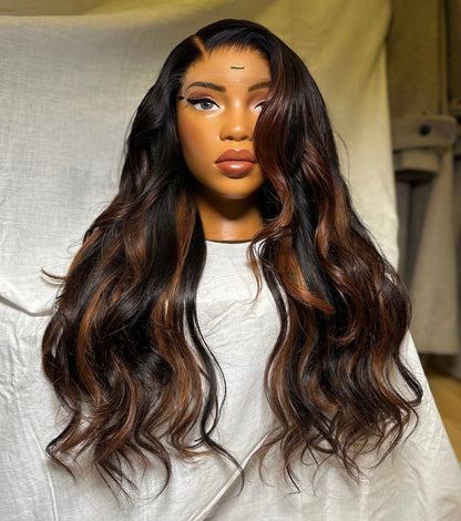 HD 6x6 closure Highlight  wavy frontal