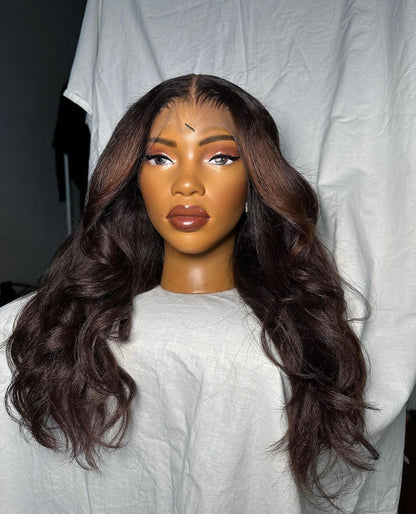 HD 13x4 Highlight layered Kinky wavy frontal unit