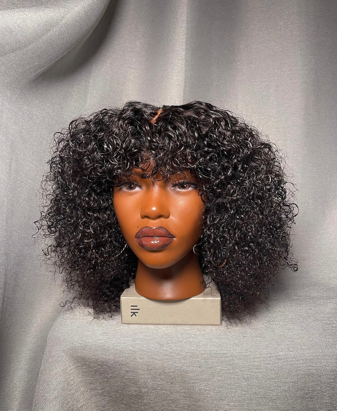 HD 4x4 natural black jerry curly frontal unit