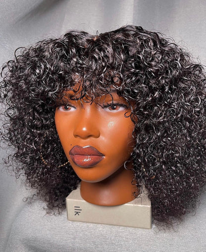 HD 4x4 natural black jerry curly frontal unit