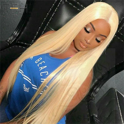 Full Lace Wigs 613 Colored Hair Lace Wigs 150% Density Blonde Straight Virgin Hair Ombre Wig