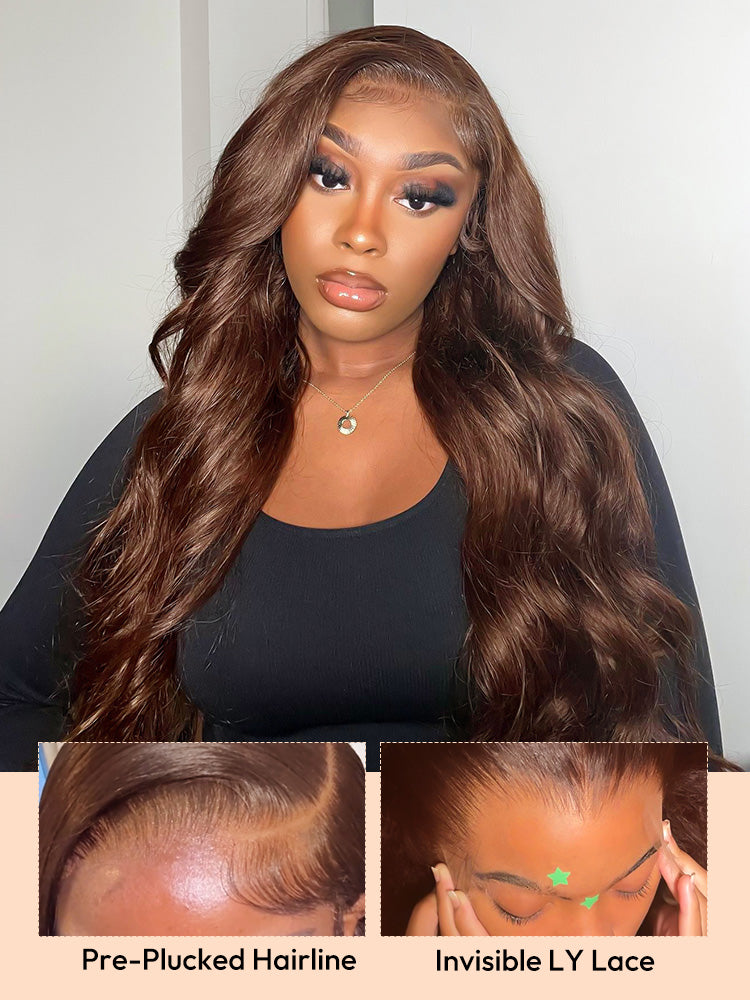 Brown Wig Colored Super Invisible LY Lace Wigs Body Wave Brown Lace Front Wigs