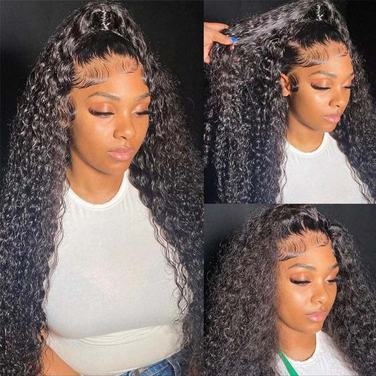 Curly Hair Wigs 360 Transparent Lace Frontal Jerry Curly Wigs With Baby Hair