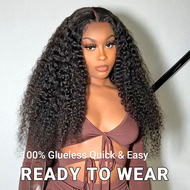 Super Invisible LY Undetectable Lace Black Jerry Curly Lace Wig