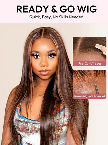 Piano Colored Body Wave 5*5 Closure Wig With Highlights