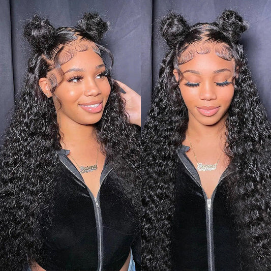 360 Super Thin LY Lace Frontal Pre Plucked Deep Wave Black Hair Glueless Wig