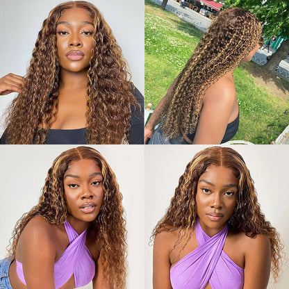 Deep Wave Highlight Lace Front Wigs