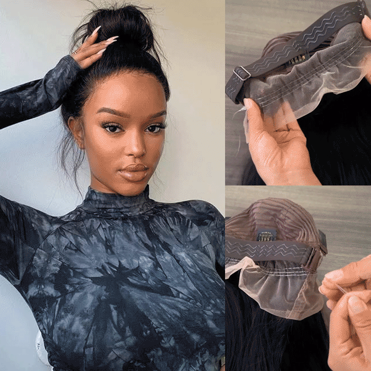 Invisi Drawstring 360 Lace Frontal Straight Human Hair Wigs Bleached Knots Pre Cut Lace Wig