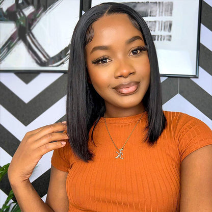 Short Straight Wigs Super Invisible LY Lace Bob Wigs Human Hair