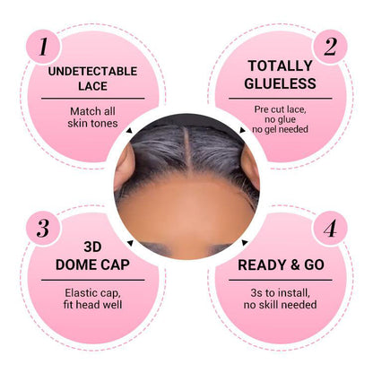 Super Invisible LY Undetectable Lace Black Jerry Curly Lace Wig