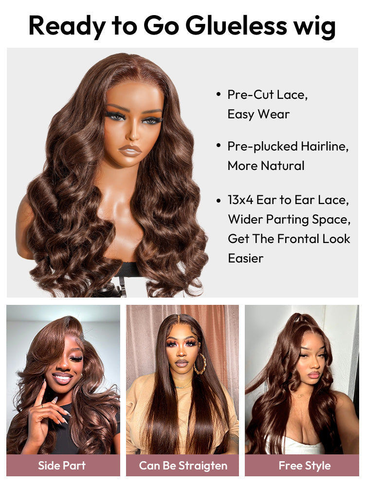 Brown Wig Colored Super Invisible LY Lace Wigs Body Wave Brown Lace Front Wigs